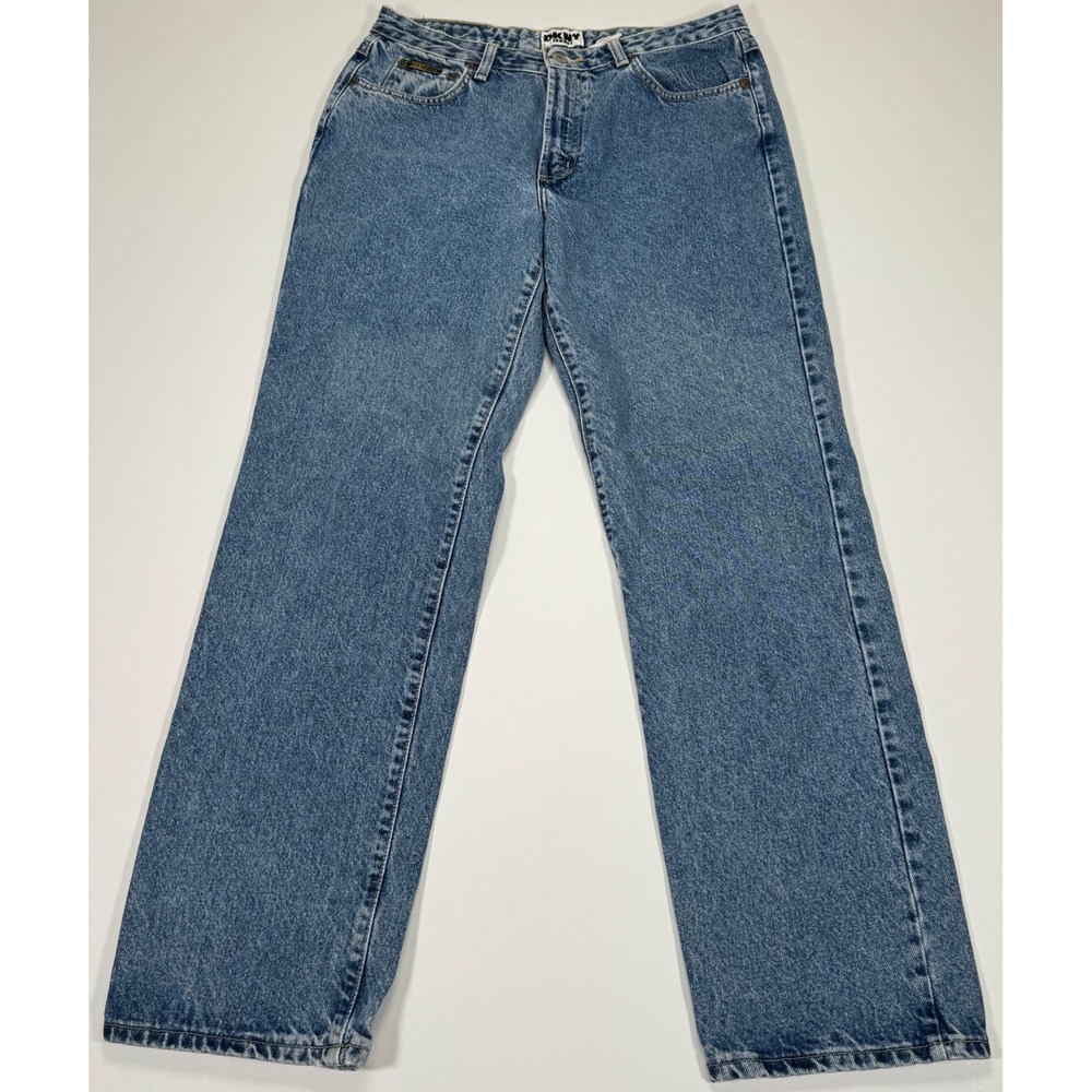 Vintage DKNY Jeans Womens 12 30x30 Blue Straight Leg USA Made Y2K